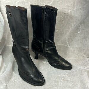 Sarah Jayne retro looking Kenna leather heeled boots